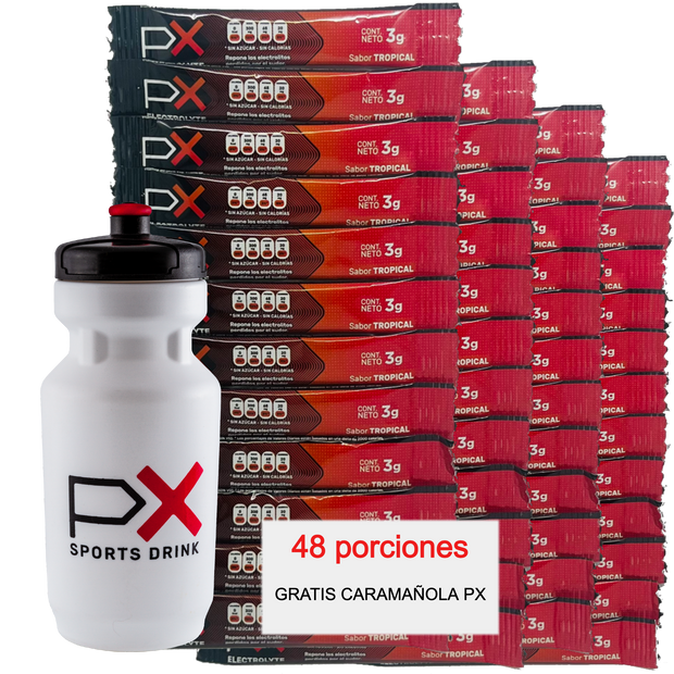 PX Electrolyte 48 SOBRES + Caramañola - Escoge tu sabor ¡Pidelo ya!